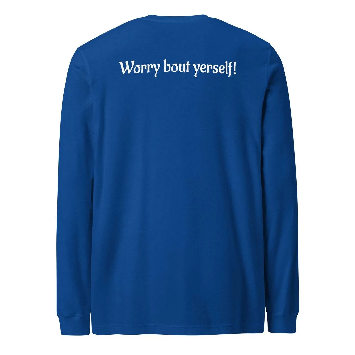 Blue men's loose fit polyester sweater with letter print patterns in Korean casual style