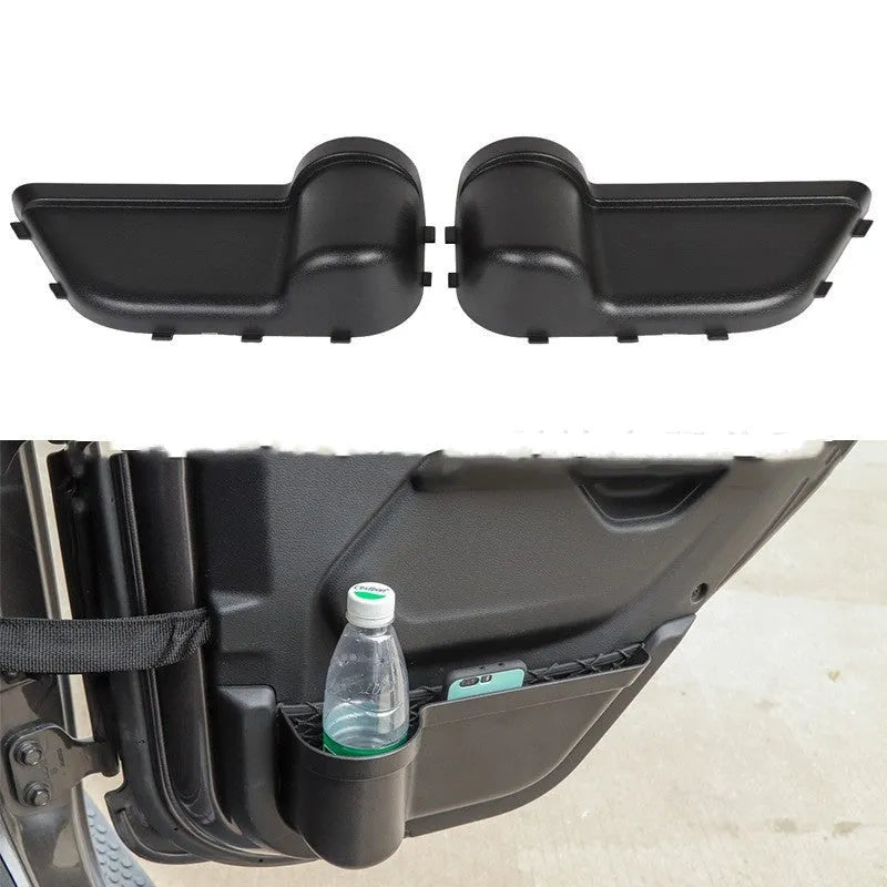 Black ABS plastic door storage organiser box for Jeep Wrangler JK and JL interior