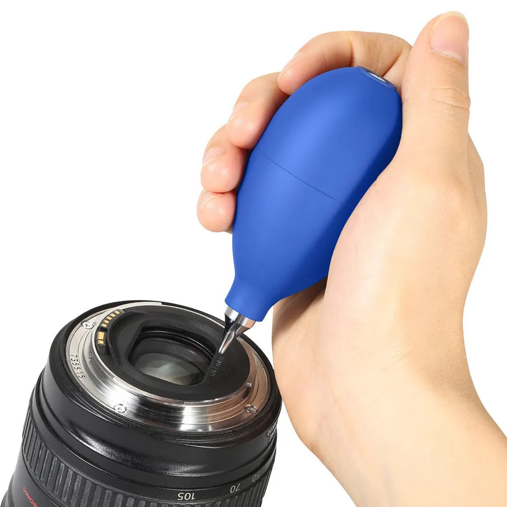 Blue rubber dust removal ball for cleaning camera lenses and electronics