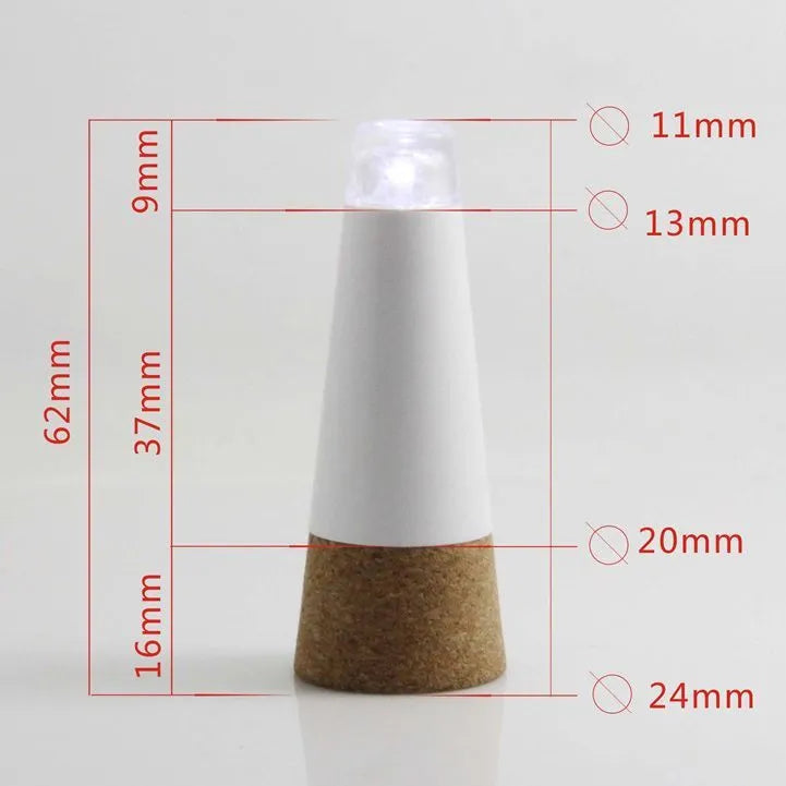 LED rechargeable bottle cap light with plastic shell and 15 LED lamp beads