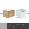 White plastic suit cube dessert display stand set with six tiered racks for bakery counter.