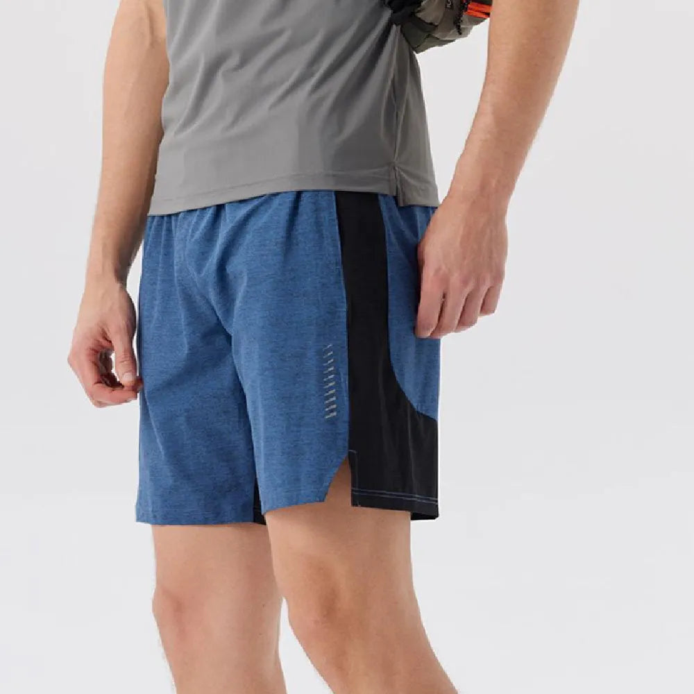 Men's five-point single layer spandex shorts in forest green colour