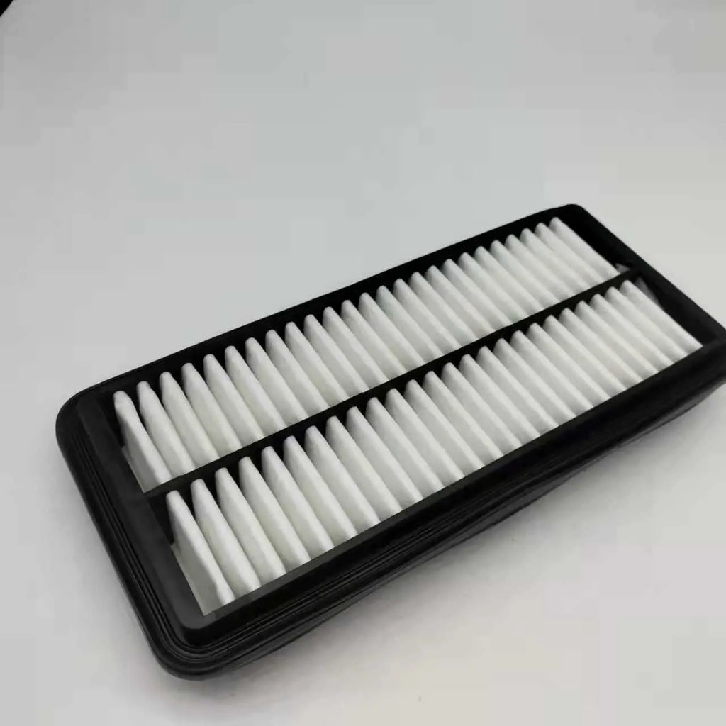 Black car air filter with 256x113x40mm dimensions for modern vehicles