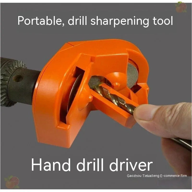 Portable grinding drill tool with orange and black sander sets and replacement wheels
