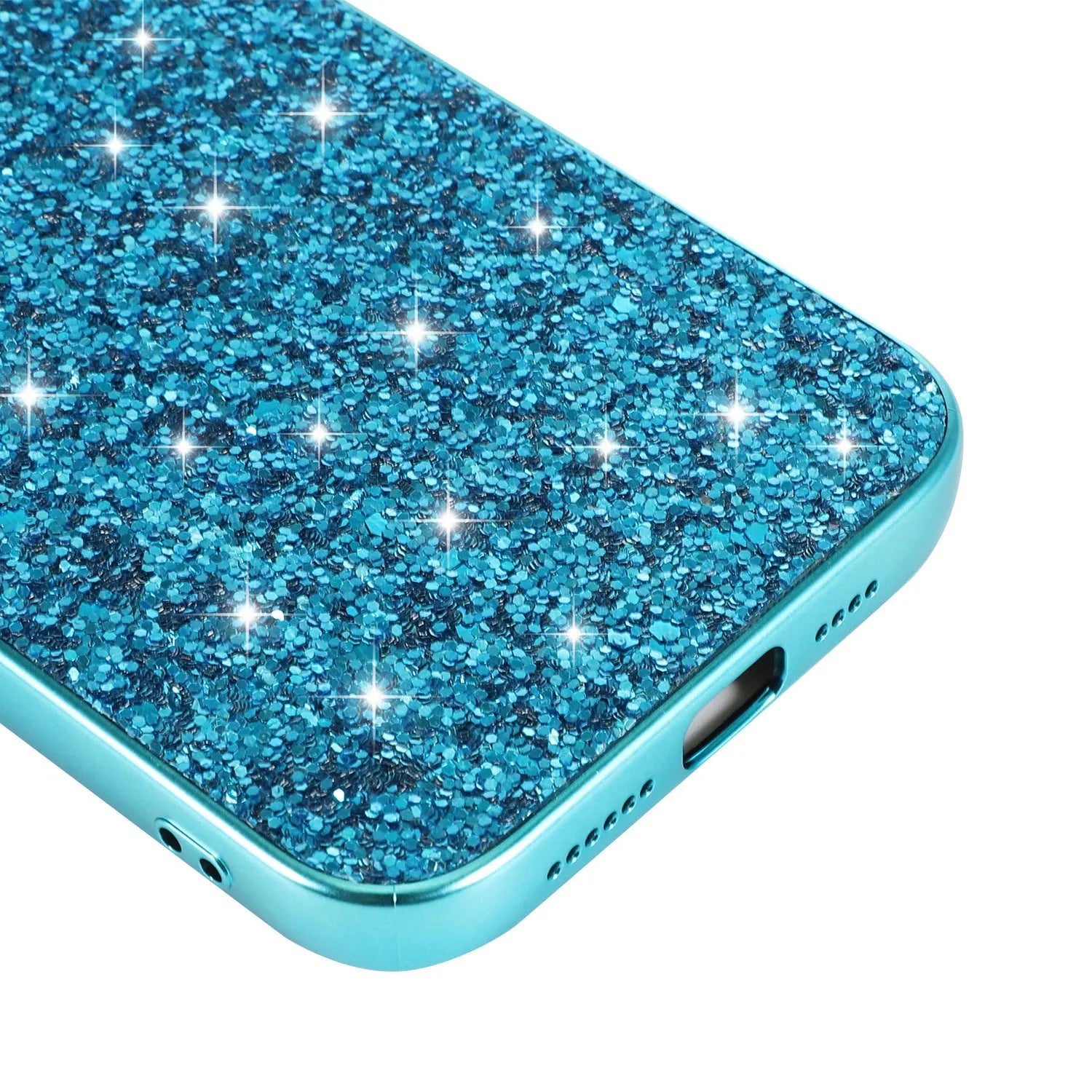Shockproof TPU phone case with sequins veneer for iPhone in rose gold colour