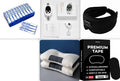 White sleep aid device with remote control and adjustable intensity settings including sleep bracelet