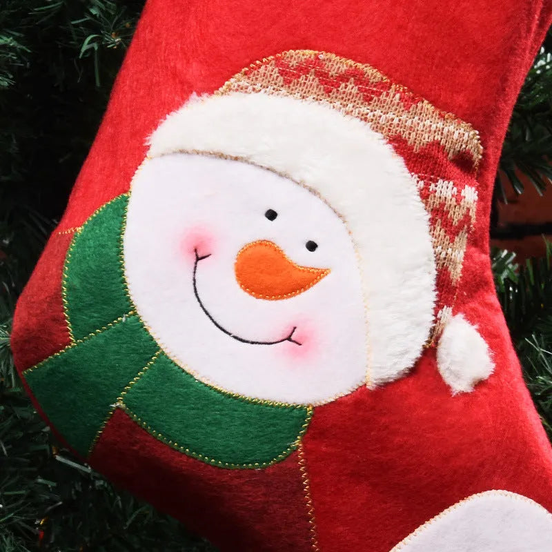 Christmas stocking with non-woven fabric in elk, elderly gentleman or snowman design with hanging pendant