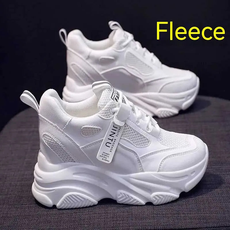 Women's black mesh platform casual shoes with hollow-out design and toe holder style on white background