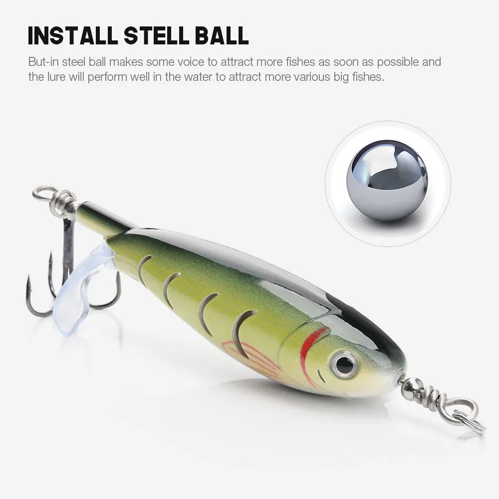 Hard plastic fishing lure measuring 7.5cm with bionic design for predator species