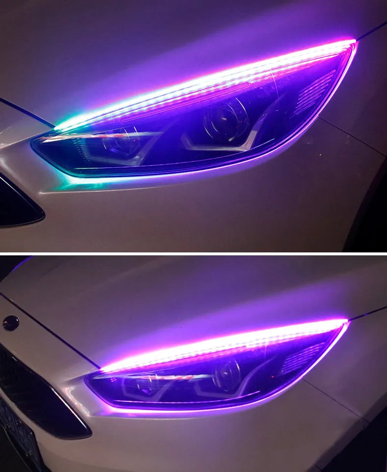 Universal RGB LED daytime running lights with remote control in three size options