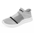 Breathable flyknit sports sock shoes in khaki colour with lace closure and MD sole