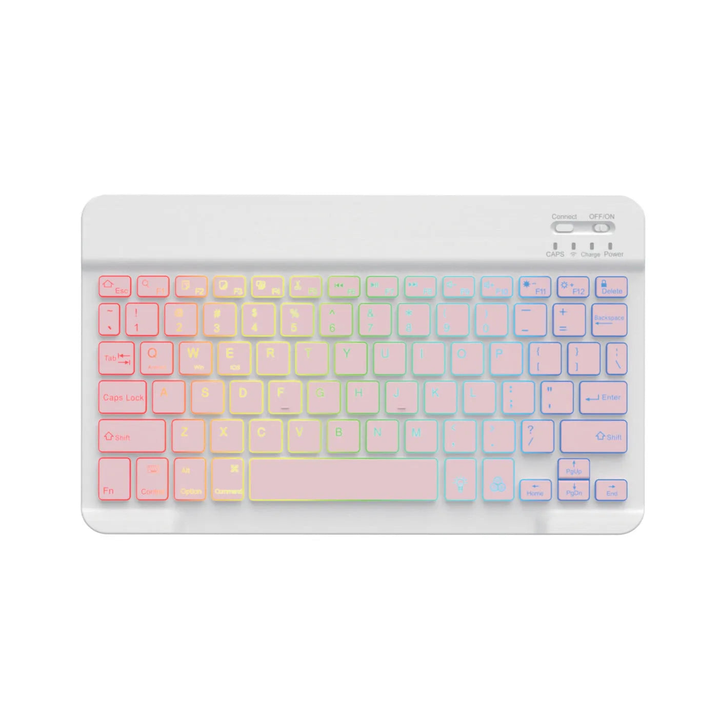 10-inch wireless Bluetooth keyboard with colourful LED backlighting for tablets and mobile phones