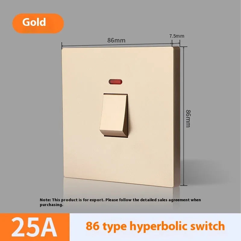 25A three-pole electrical switch with light panel indicator in curved rack design