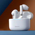 Pearl White and Obsidian Black true wireless earbuds with charging case, featuring active noise cancellation and IPX5 rating.