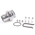 Black and titanium coloured vacuum adapter tee fitting for second generation car engines.