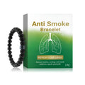 Men's adjustable smoke prevention bracelet in glass and black gallstone materials