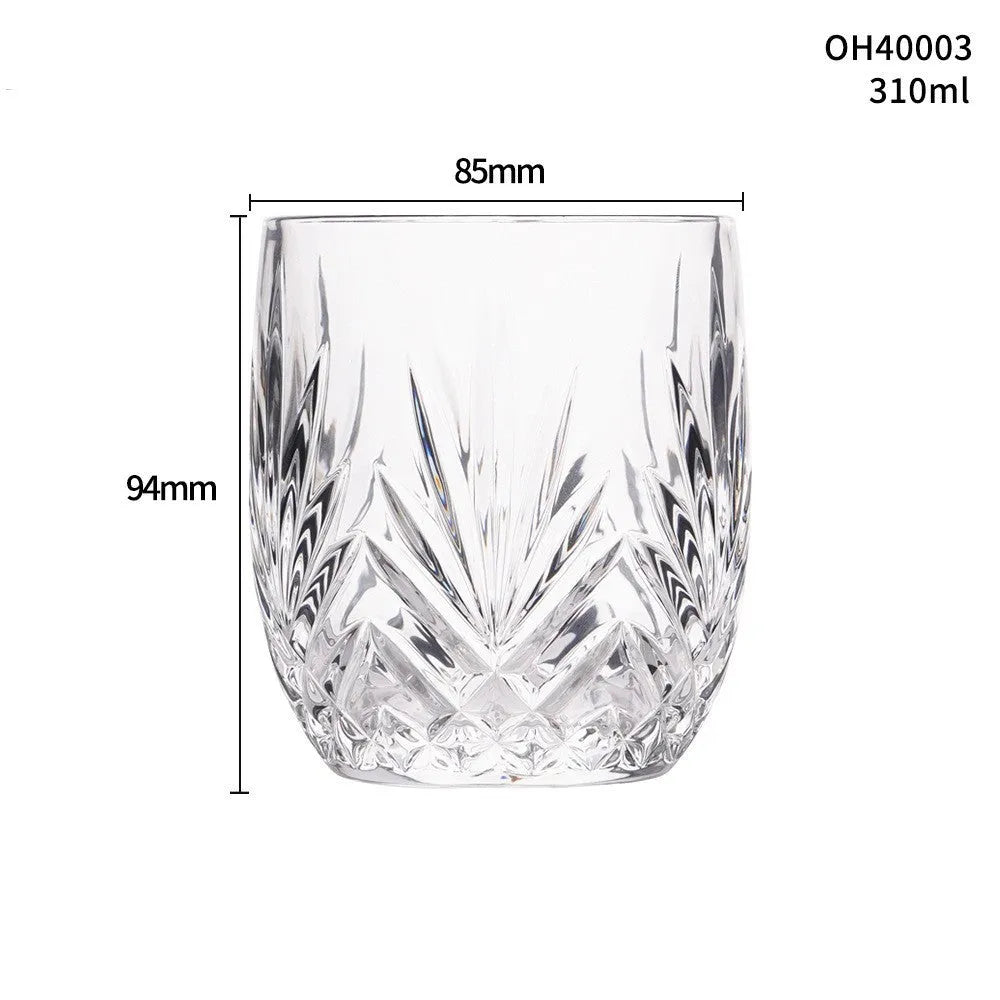 Thick bottom whiskey shot glass with 301-400ml capacity and crystal glass construction