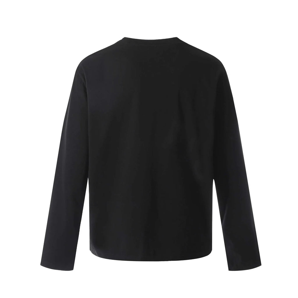 Men's loose fit cotton long sleeve pullover in black and grey colours casual wear