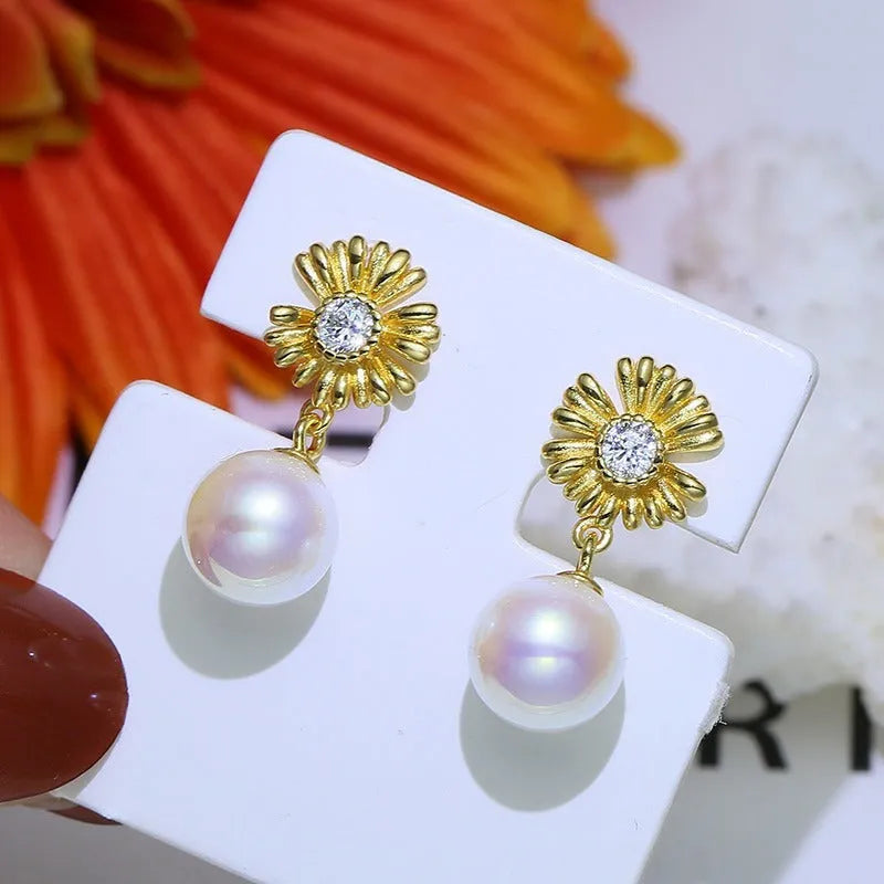 S925 sterling silver baroque floral earring ring holder in silver or gold finish for jewellery organisation