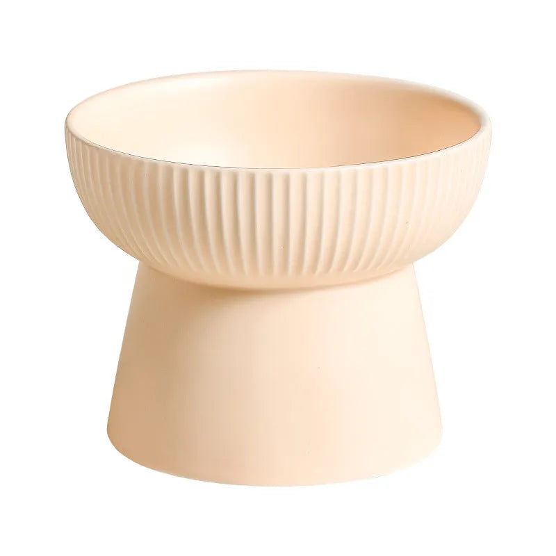 Anti-tumble pet goblet rice bowl for cats in matte purple porcelain