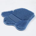 Silicone bath massage cushion measuring 31x32 cm in blue colour for back scrubbing