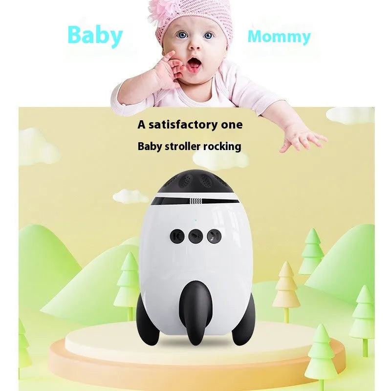 White ABS plastic baby sleep comforter with automatic shaking and Bluetooth connection for infants