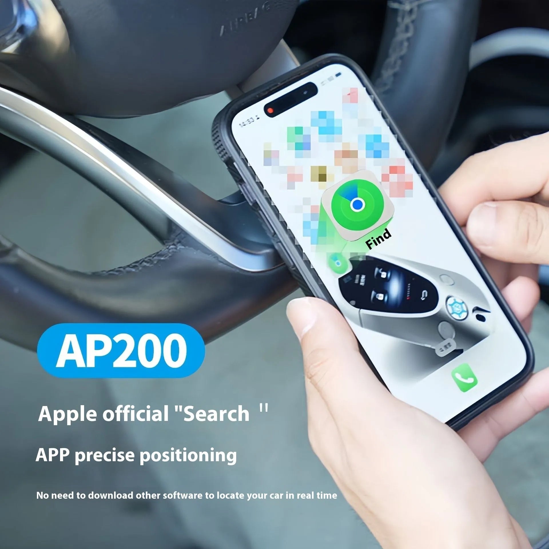 Black ABS plastic GPS car locator device for plug-in tracking via 12V charger socket.