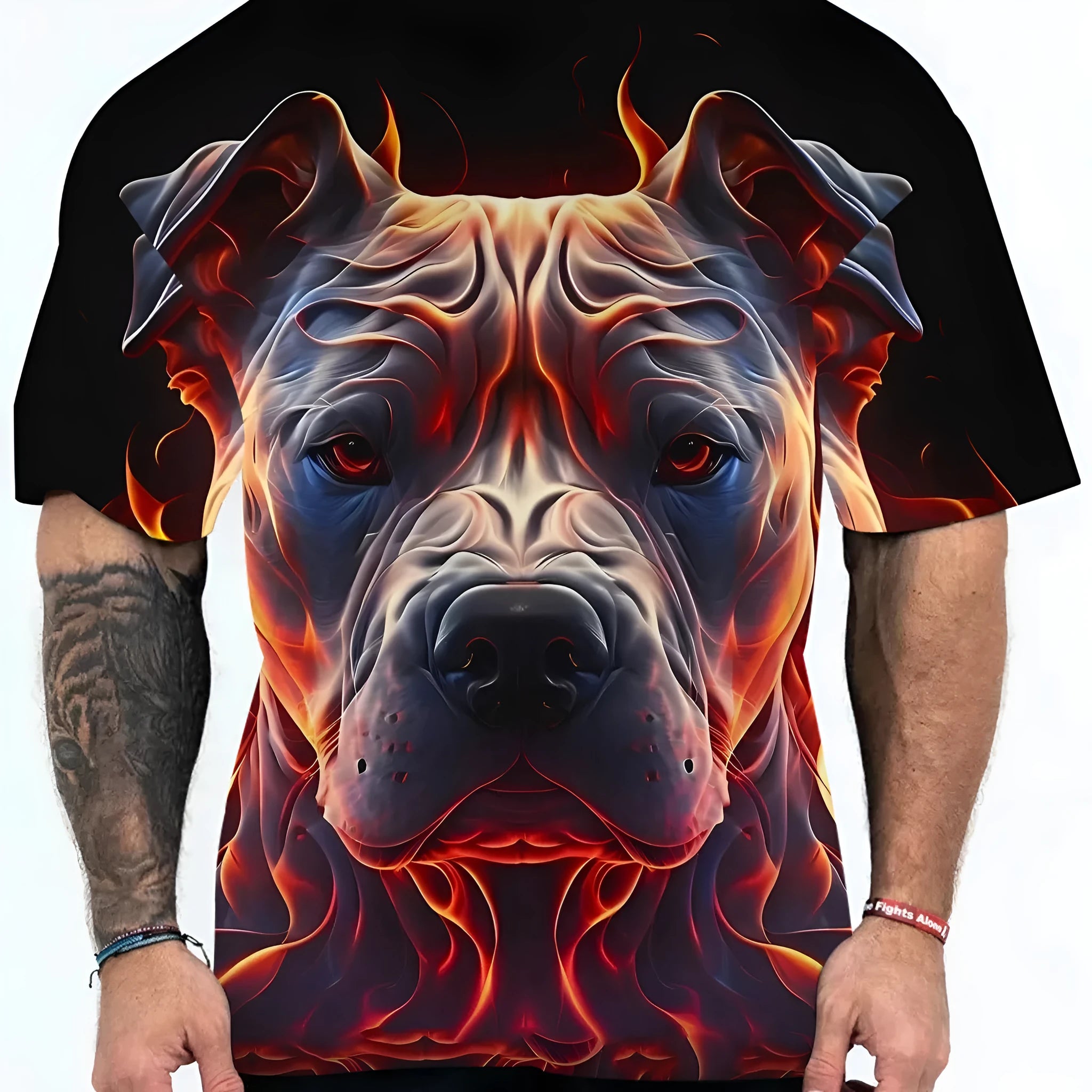 Men's short sleeve T-shirt with 3D digital printed animal camouflage pattern