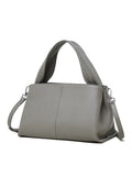 Women's genuine leather retro texture messenger bag in horizontal square shape with double shoulder strap