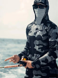 Huk Pursuit men's long sleeve fishing shirt with mesh side panels and UPF 50+ sun protection