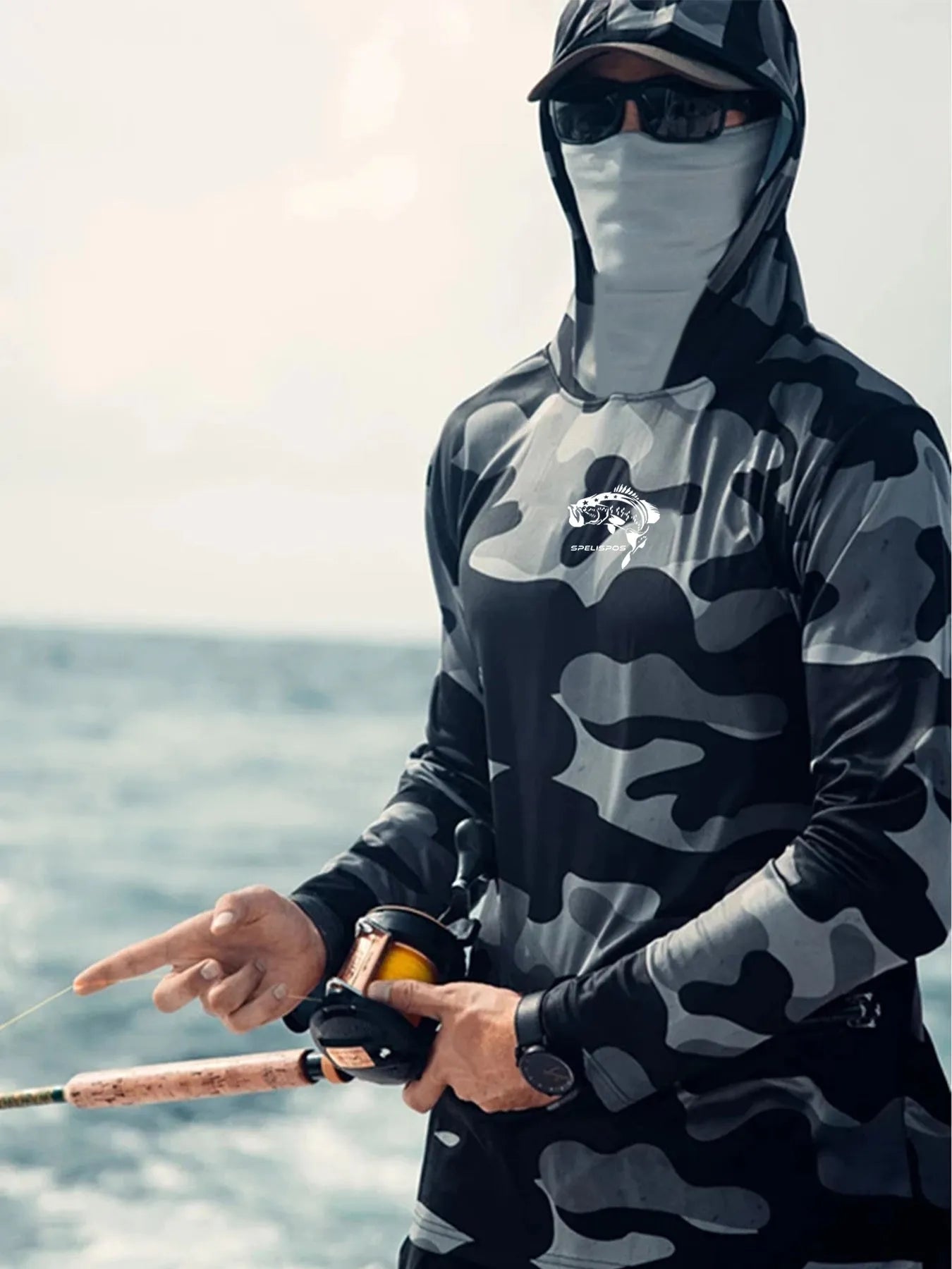 Huk Pursuit men's long sleeve fishing shirt with mesh side panels and UPF 50+ sun protection