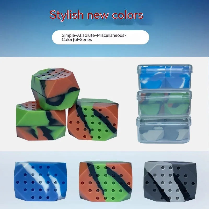 Two camouflage pattern silicone jaw exercise balls for facial muscle training