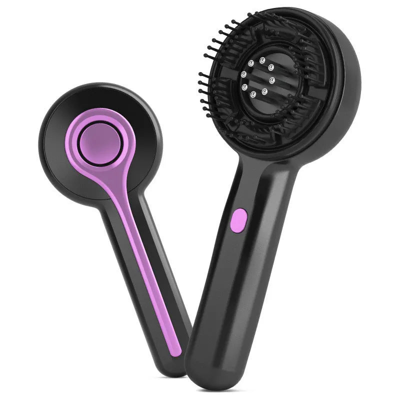 USB-powered anti-leak head massage tingler comb in black, gray, or red with mechanical speed control.