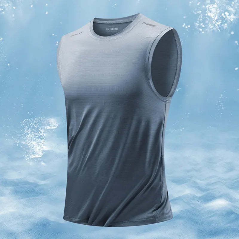 Men's loose fit sleeveless waistcoat in bamboo polyester fabric available in multiple colours