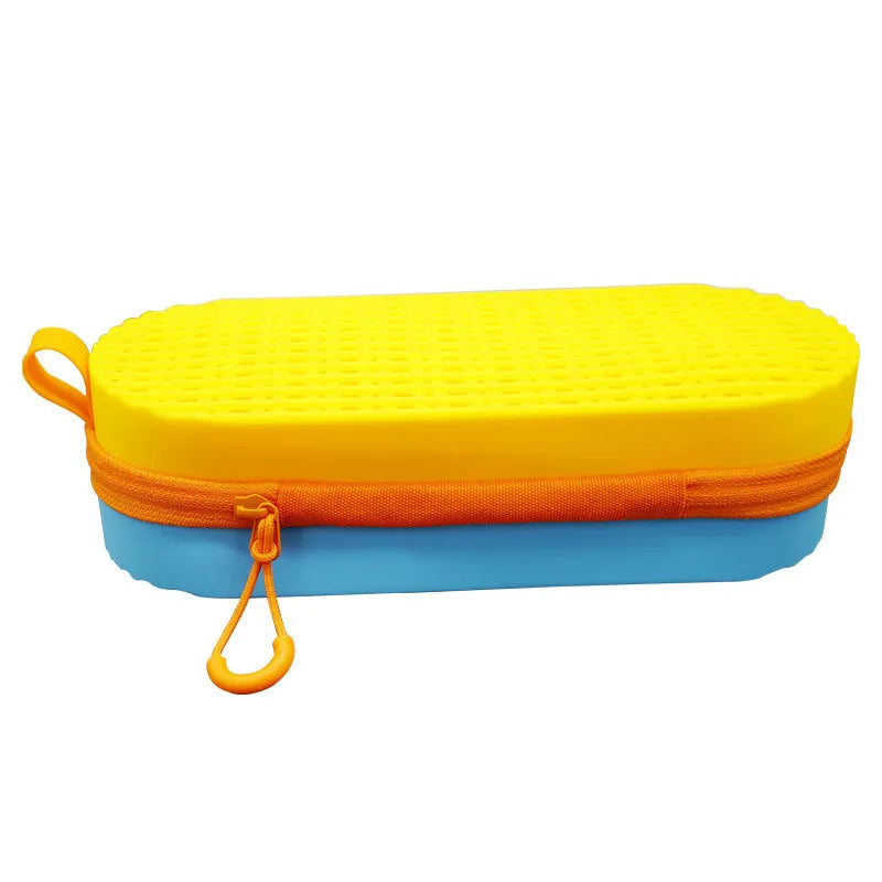 Silicone glasses case with long handle in multiple colour options showing 200x80x50mm dimensions