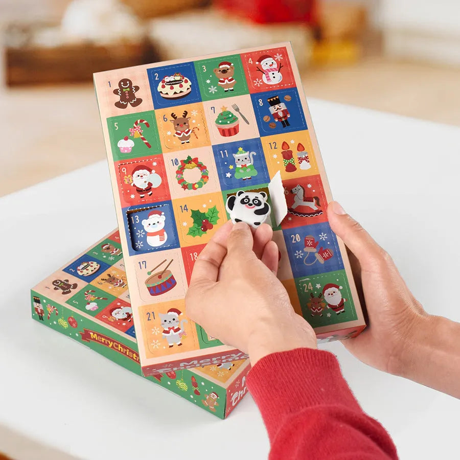 24 Grid Christmas Gift Box Blind Packaging with calendar design, 25x17x4 cm