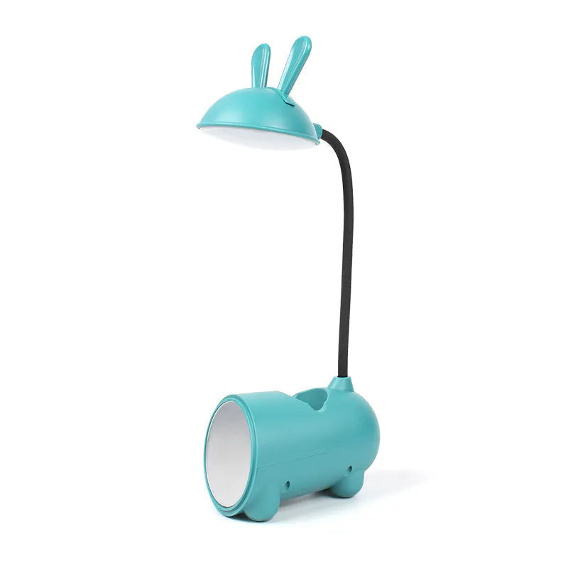 Cartoon USB desk lamp with pen storage compartment in modern design