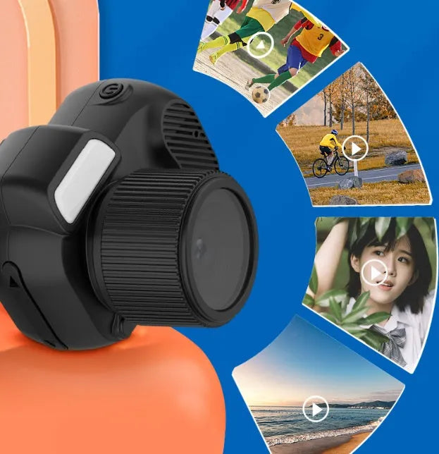 Black Y3000 HD outdoor sports camera with small display screen, shown with a memory card.