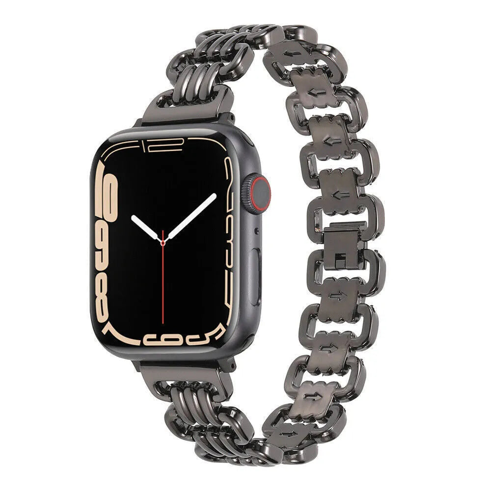 Silver, black, gold, rose gold, and starlight coloured metal alloy bracelet for Apple smartwatches