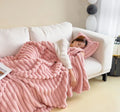 Soft Wind double-sided thickening faux rabbit fur blanket in a solid colour, showing plush velvet texture.