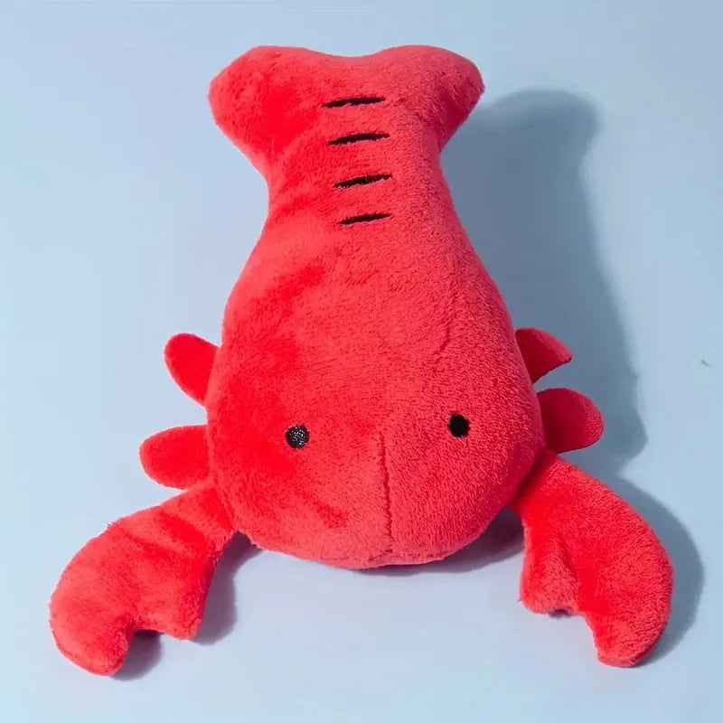 Red squeaky lobster stuffed dog toy for small medium dogs with bite-resistant construction