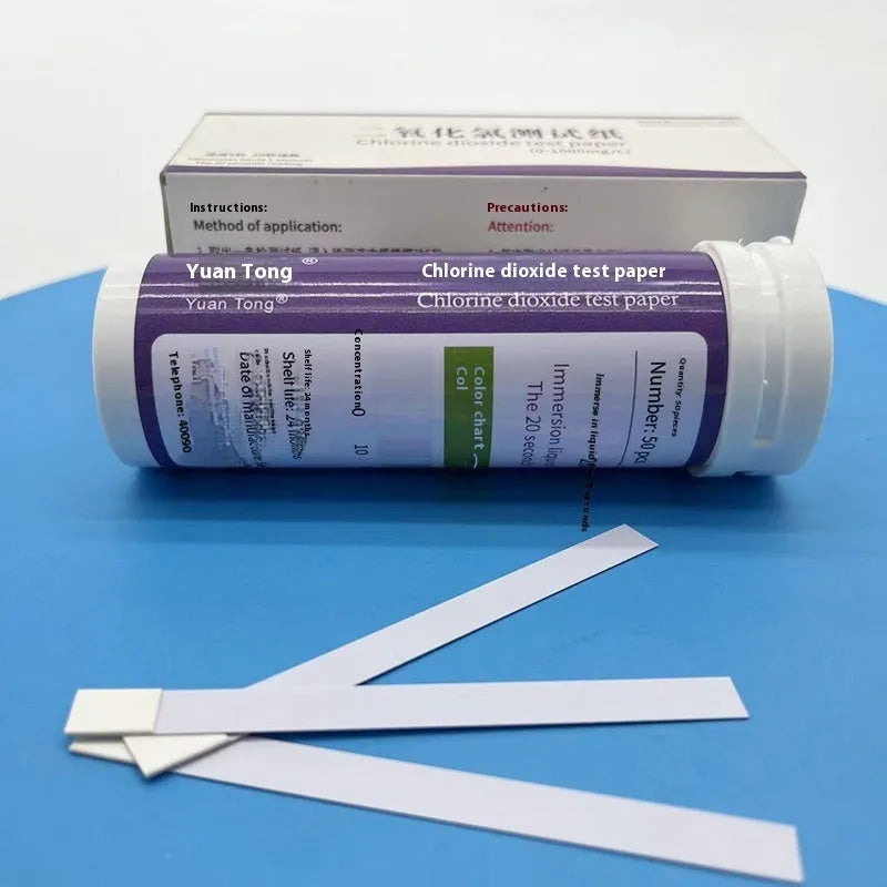 Chlorine dioxide test paper strips for waste water concentration detection with 0-1000mg/L range