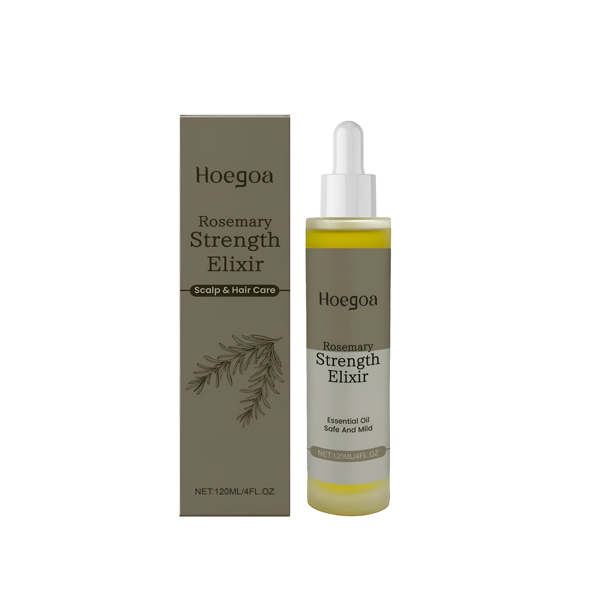 120ml bottle of rosemary hair oil concentrate with ginger root extract for scalp treatment
