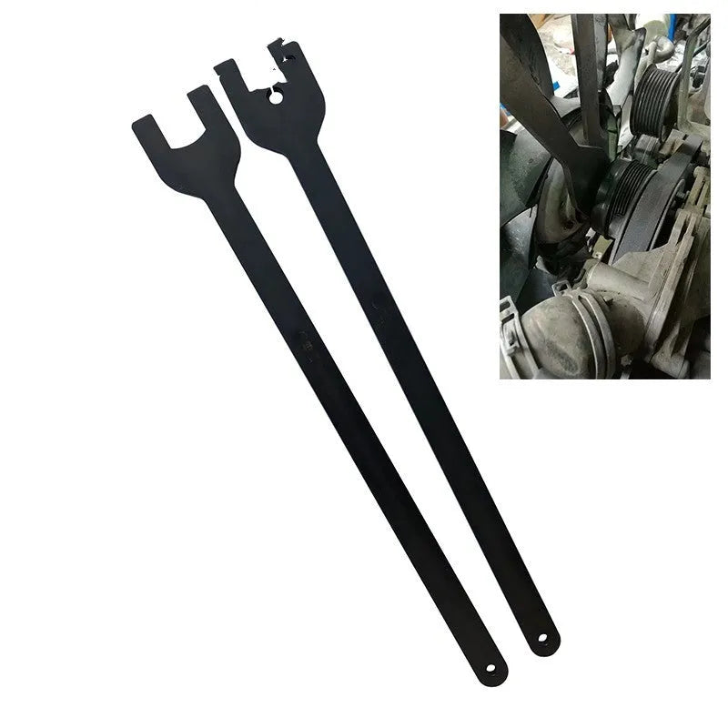 Land Rover fan wrench set showing 36mm and 40mm alloy steel spanners for automotive repair