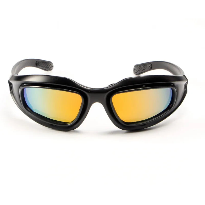 Tactical polarised sports sunglasses with a full-rim polycarbonate frame on a plain background.