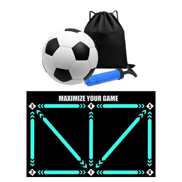 Rubber football training mat in cushion colour with socks accessory