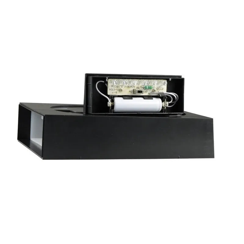 Solar-powered house number light with LED illumination and concealed wall mount