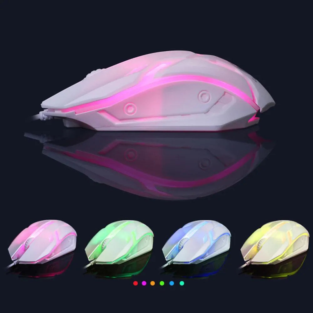 GTX300 gaming keyboard and mouse set with glowing backlight in black or white colours