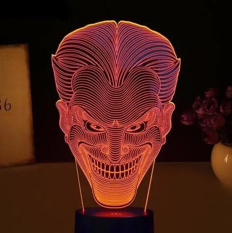 USB-powered 3D LED decorative lamp with acrylic panel in multiple colours on a square base