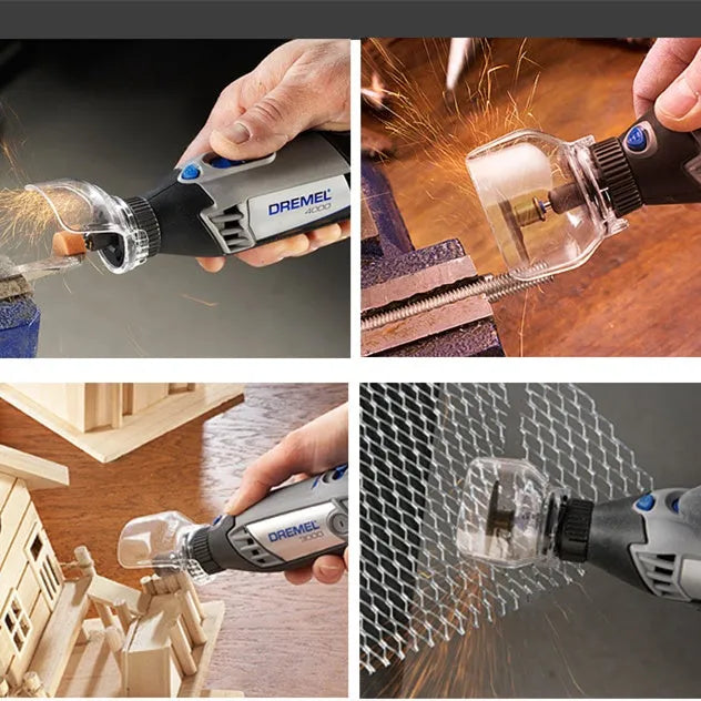 Transparent plastic safety cover for electric grinding machine ports measuring 17.5-19mm